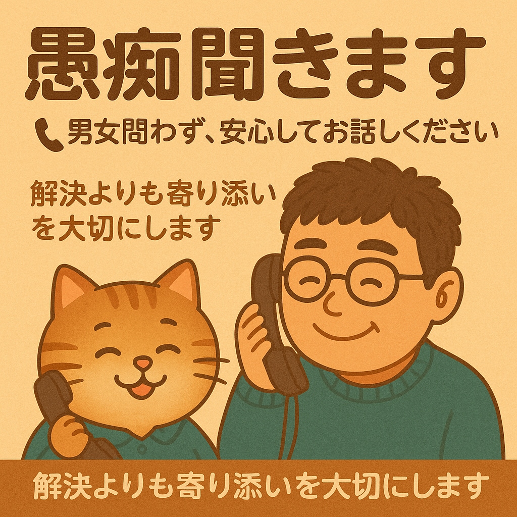 愚痴聞きます！男女問わず、安心してお話し致します 解決よりも寄り添いを大切にします イメージ1