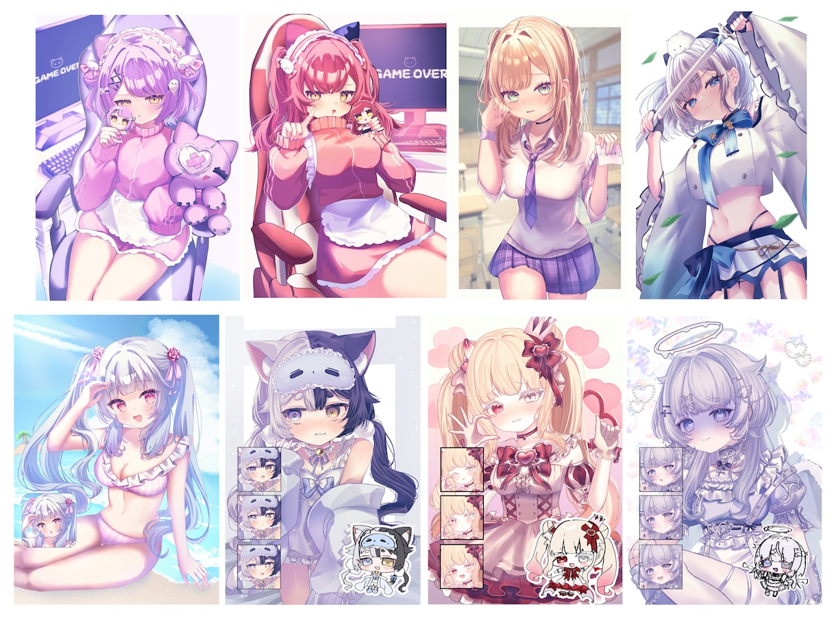 VTuber1枚絵、オリキャラアイコンなど描きます 厚塗りでSNSで使えるアイコンを作成します！ イメージ10
