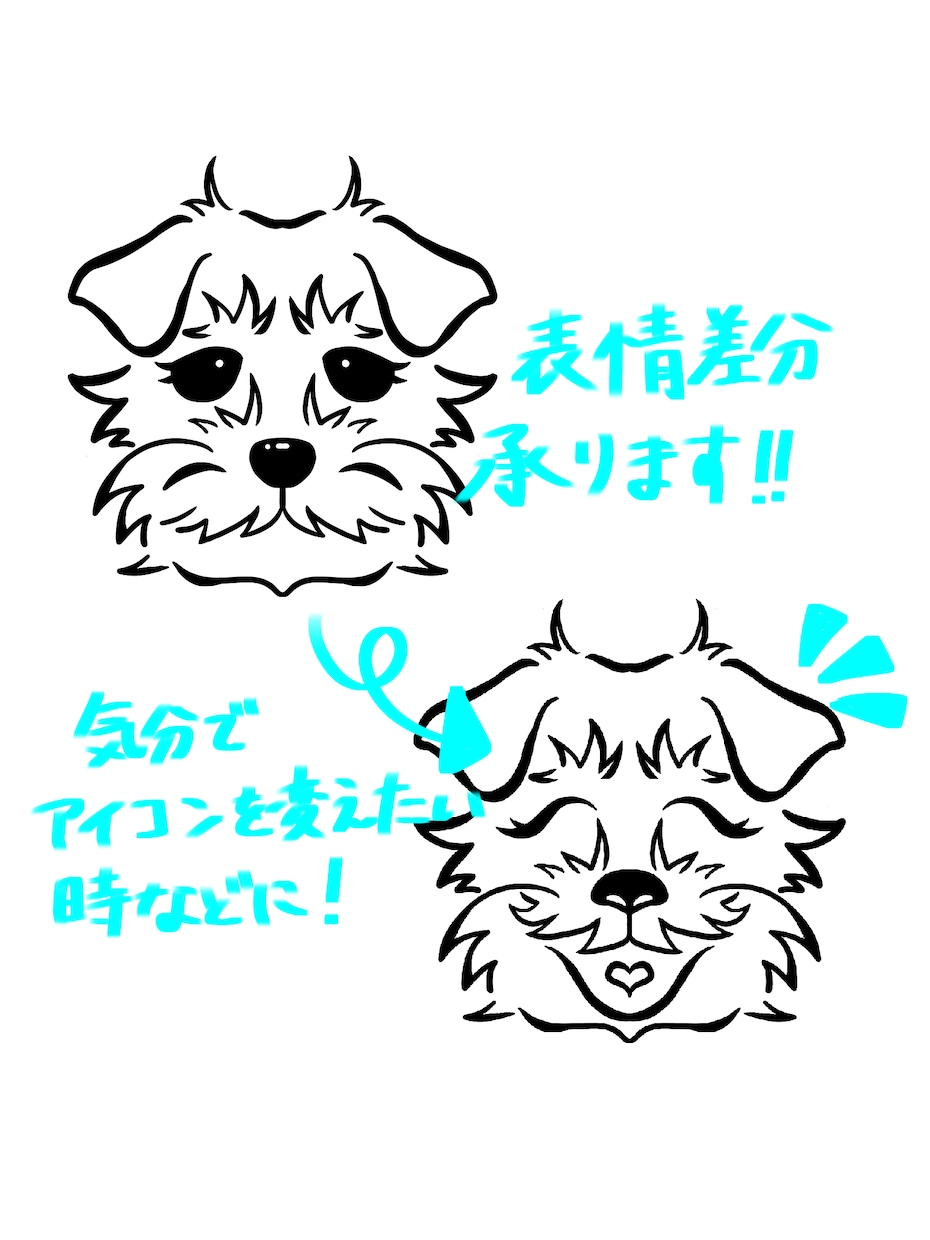 大事な家族をシンプルでかわいいロゴ風に描きます アイコン、ステッカー映えする動物のイラストを制作します イメージ9