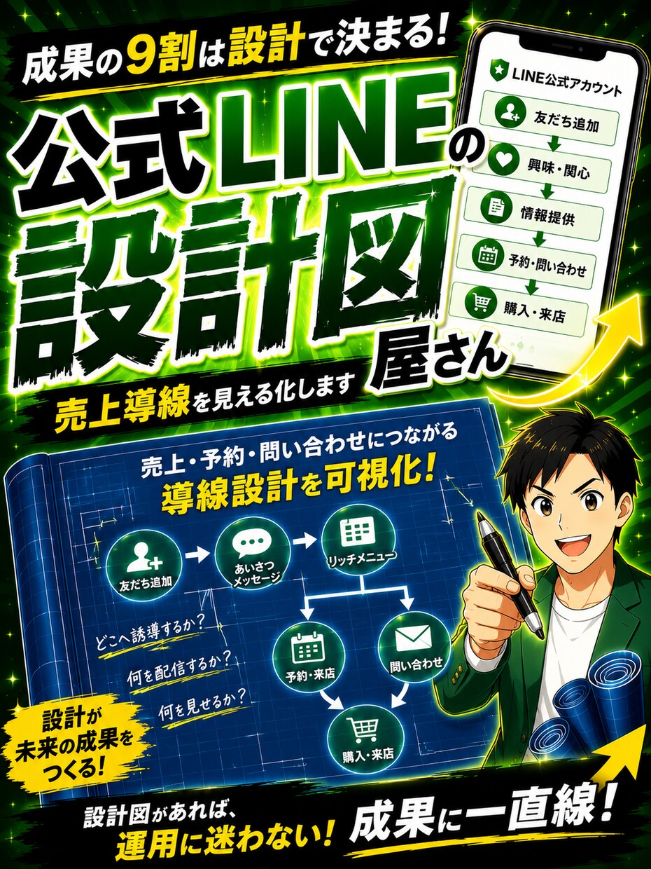 成果につながる！公式LINEの設計図作成します 成果の9割は設計で決まる。売上導線を見える化します イメージ1