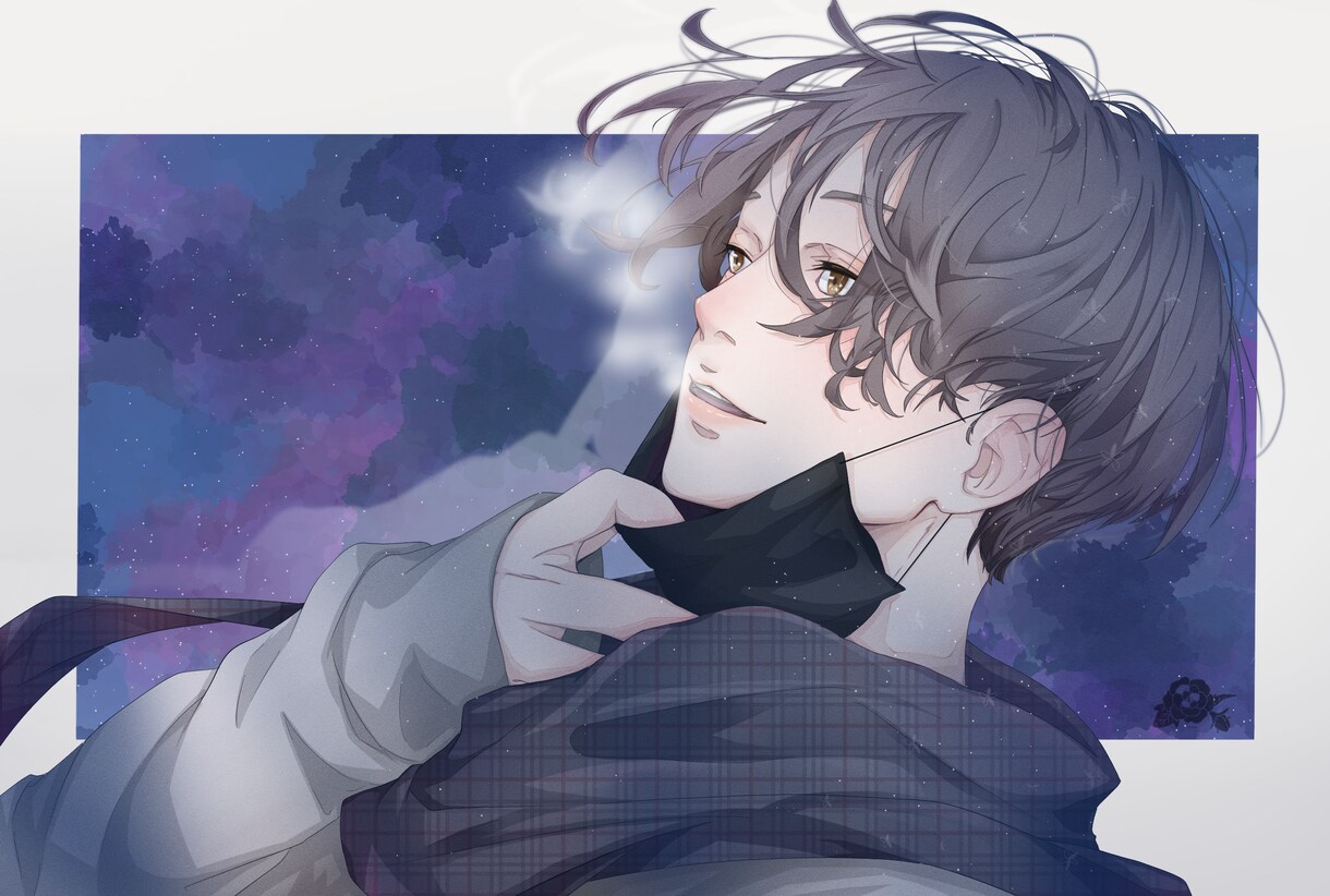 かっこよくてかわいい、男性、女性イラストお描きます 歌ってみた、アイコン、一枚絵、配信など幅広く！ イメージ5