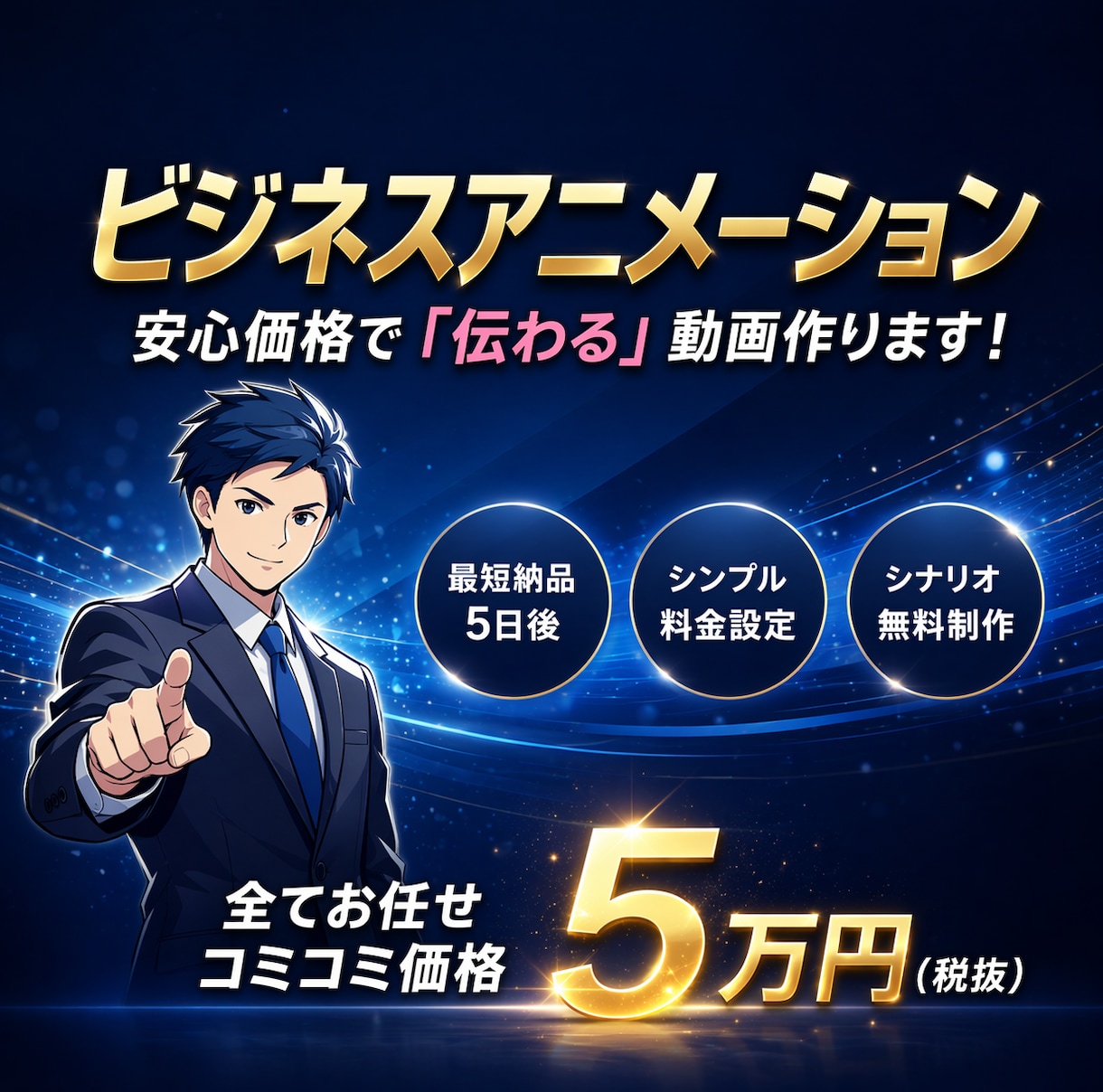 ビジネス向けアニメーション動画制作承ります 面倒なシナリオ作成やナレーション挿入も全てコミコミ5万円！ イメージ1