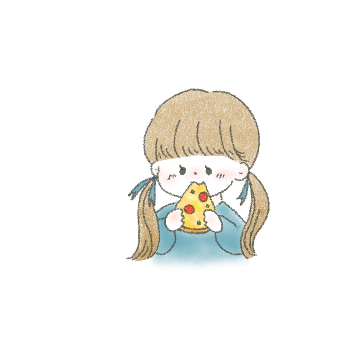 ほんわか可愛い女の子アイコン描きます パステル、色鉛筆のようなふんわりした仕上がりです イメージ2