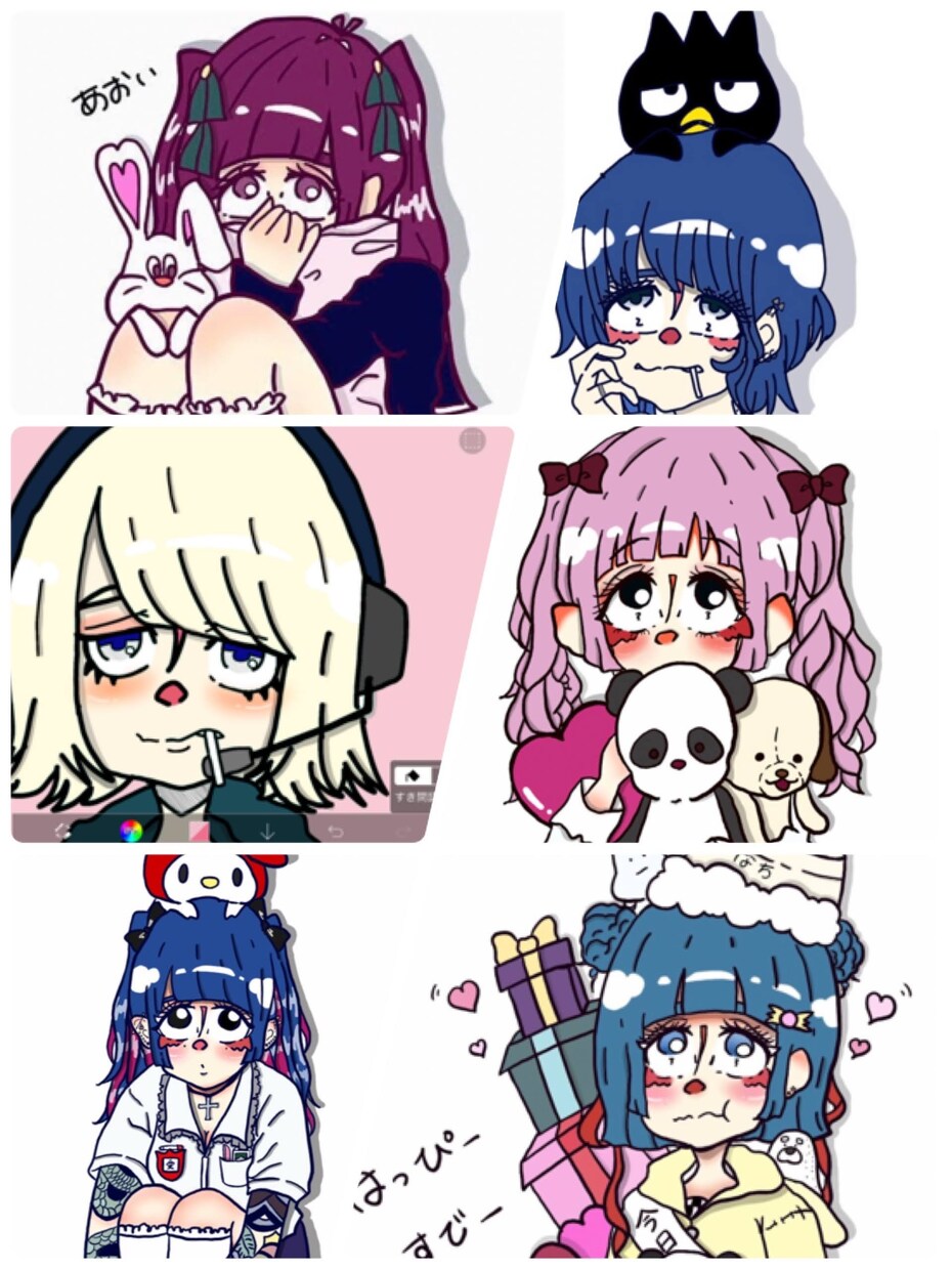 TwitterやSNSの可愛いアイコン描きます 独特の絵の描き方であなたのだけの可愛いアイコン描きます イメージ10
