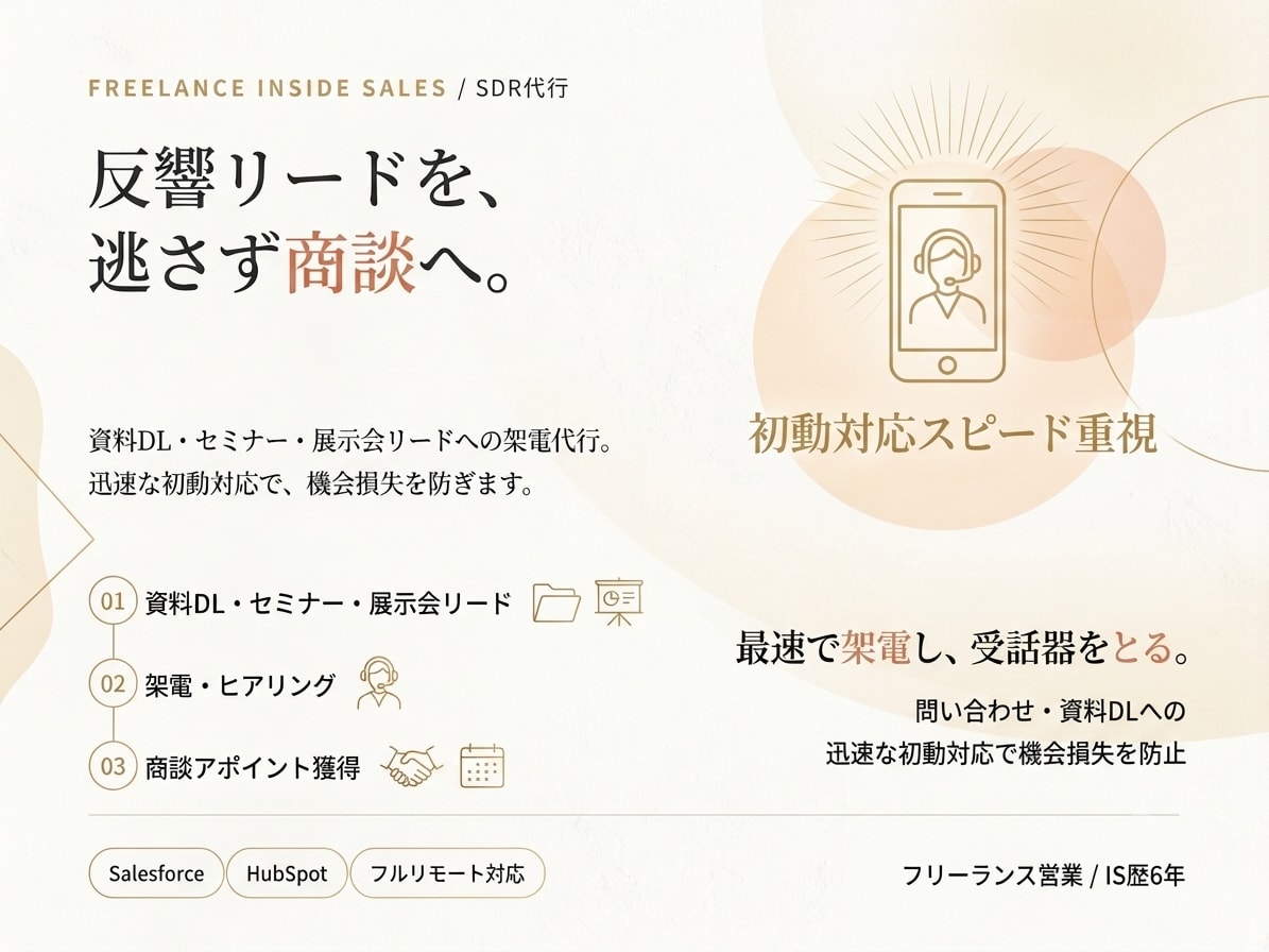 ハウスリストへ架電しアポ獲得します 資料DL・セミナー・展示会リード等へ架電します イメージ1