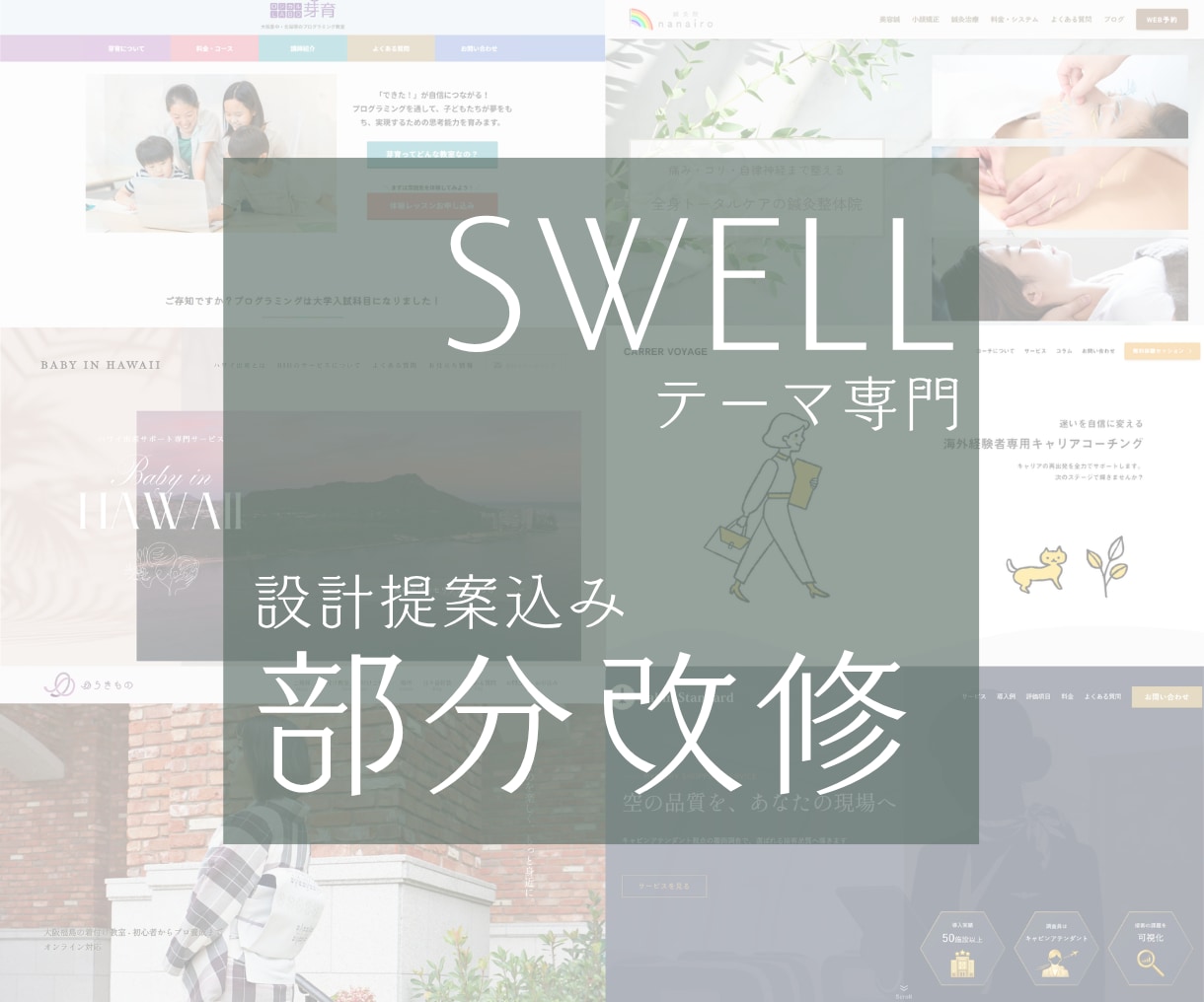 SWELLテーマのカスタマイズ＆修正相談を承ります 既存サイトをグレードアップ。世界観を崩さず丁寧に調整します。 イメージ1