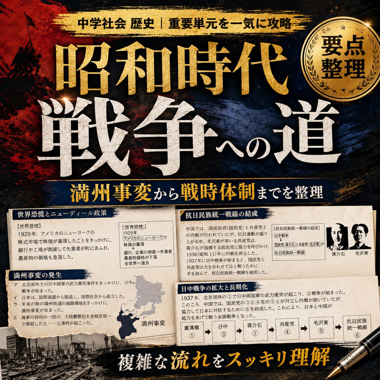 中３社会（歴史）・定期試験対策問題集を提供します 圧倒的な演習量で、社会の評定を「５」にして内申点アップ！！ イメージ7
