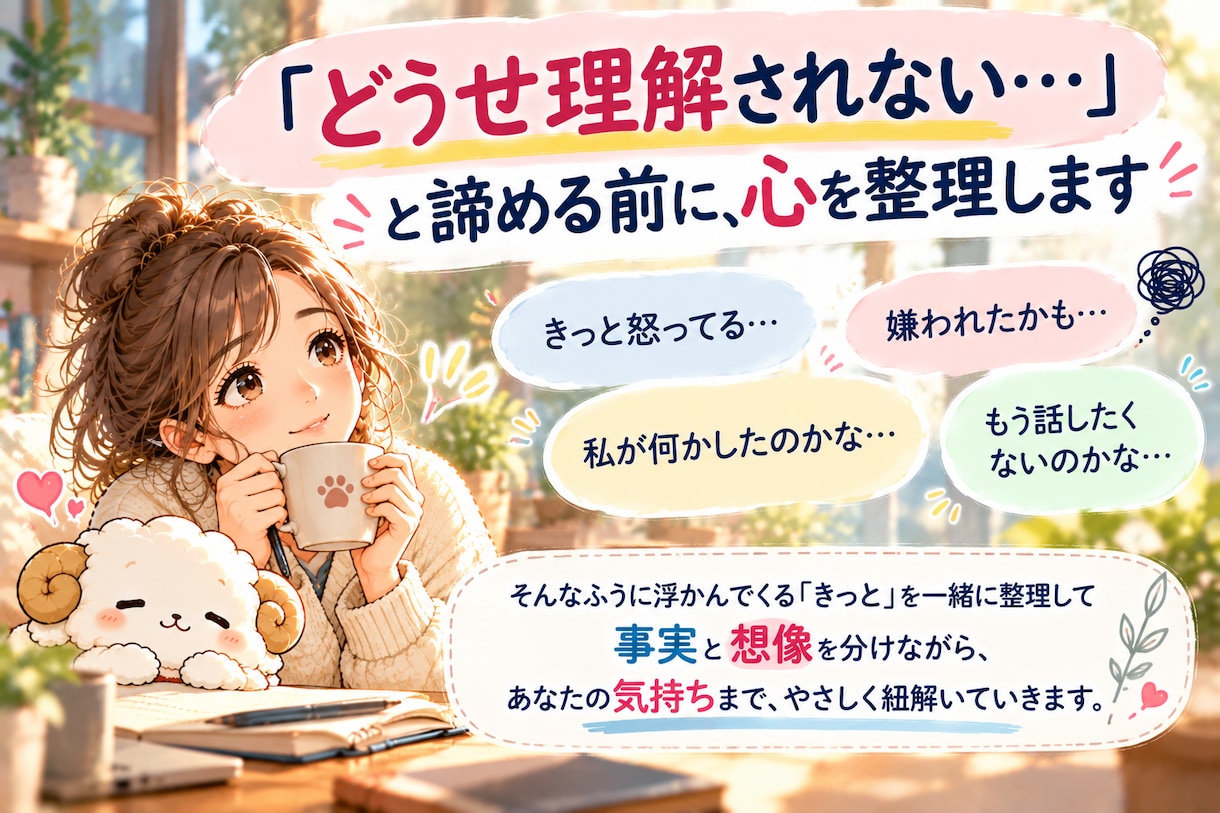 どうせ理解されない と諦める前に心を整理します その「きっと」は事実ですか？想像ですか？ イメージ1