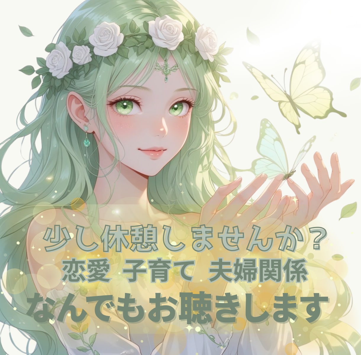 HSPエンパスママが恋愛も悩みもなんでもお聞きます 恋愛・HSP・繊細さん・モヤモヤ・悩み・恋人夫婦関係・子育て イメージ1