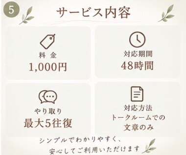 チャットでお悩みを優しくお聞きします 否定せず、あなたの気持ちにそっと寄り添います イメージ5