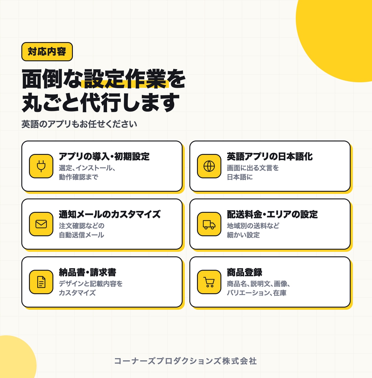 Shopifyのアプリ設定・商品登録を代行します 英語アプリも対応｜メール・配送・会員価格の設定を丸ごと イメージ2