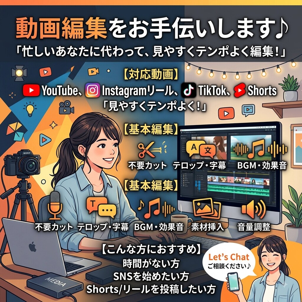 YouTube等の動画を見やすく丁寧に編集します 見た人に伝わる動画を丁寧に仕上げます♪ イメージ1