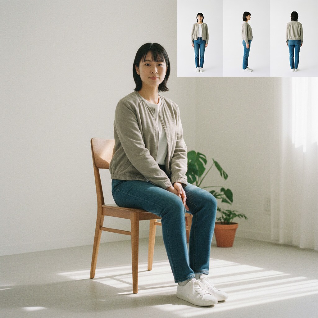何度でも使えるAI人物モデルを作ります 撮影費用をかけずに、専用人物モデルを手に入れる イメージ1