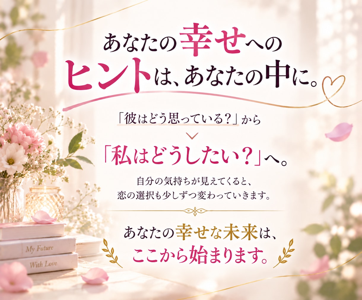 なぜか繰り返してしまう恋のパターンを読み解きます 幸せな恋愛への第一歩を見つけます。 イメージ9
