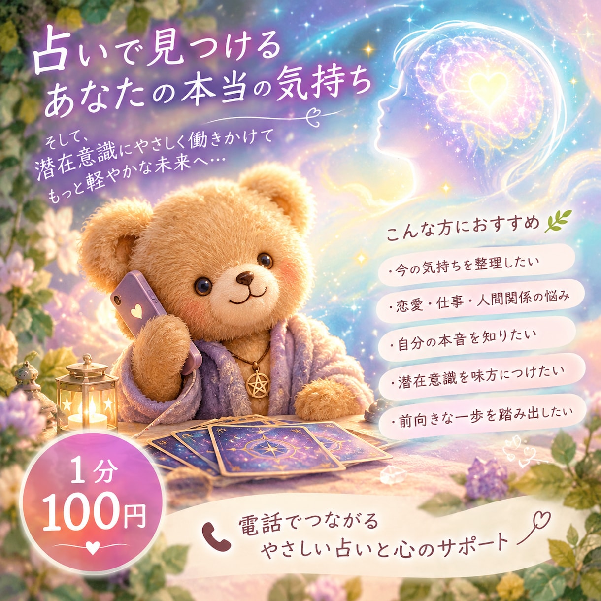 タロットとオラクルカードであなたの本音を占います あなたの気持ちに寄り添い、望む未来への一歩を応援します イメージ1