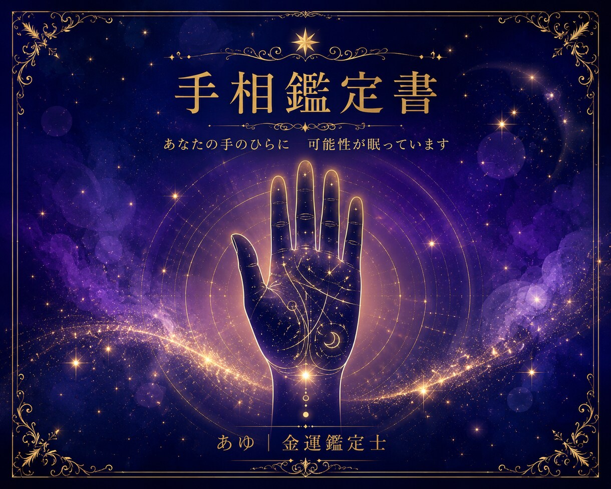手相鑑定書をお届けします あなたの手のひらに、可能性が眠っています。 イメージ1