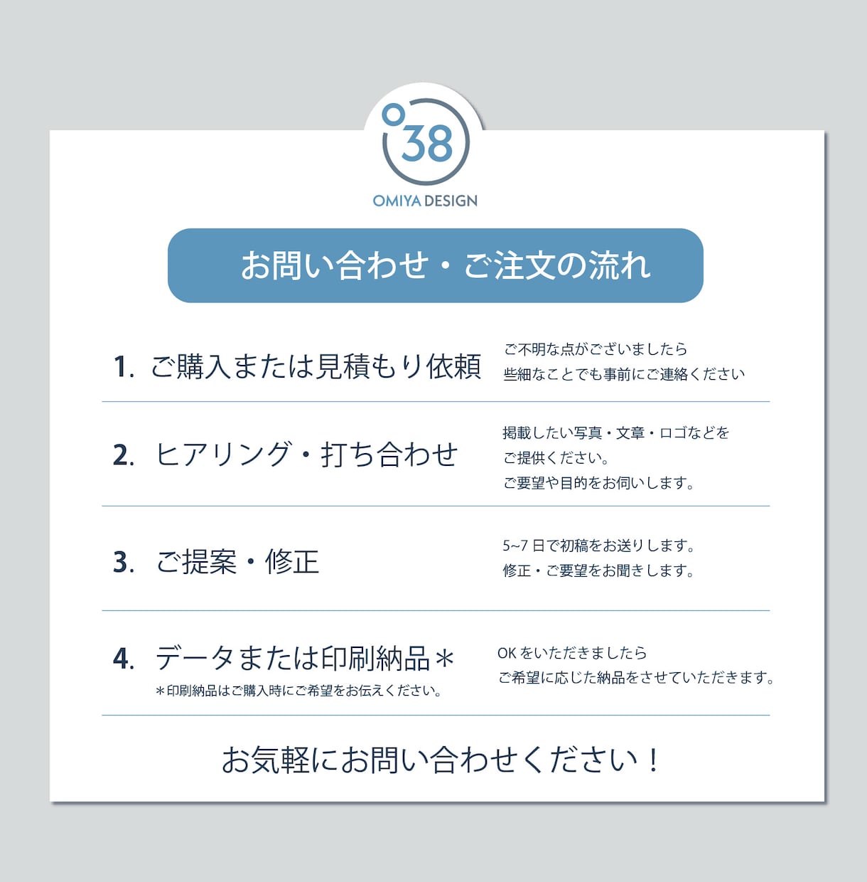 両面価格「伝わる」三つ折りパンフレットを制作します 事業の魅力をわかりやすく整理して、カタチにします イメージ5