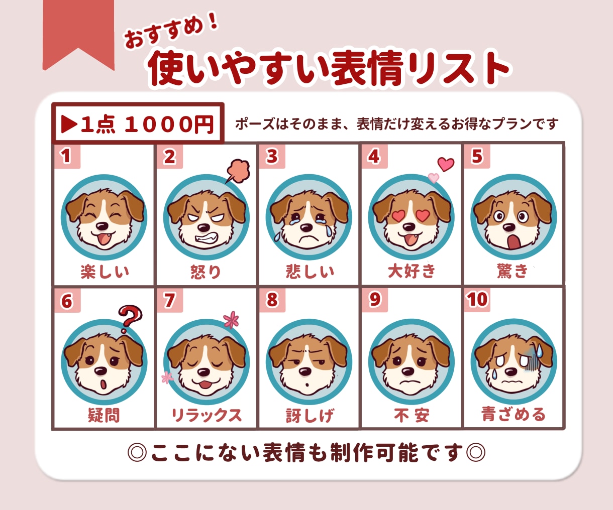 配信・SNSで使える！動物キャラクター制作します 表情・ポーズ差分も簡単に決まる！便利なセット販売あります イメージ5