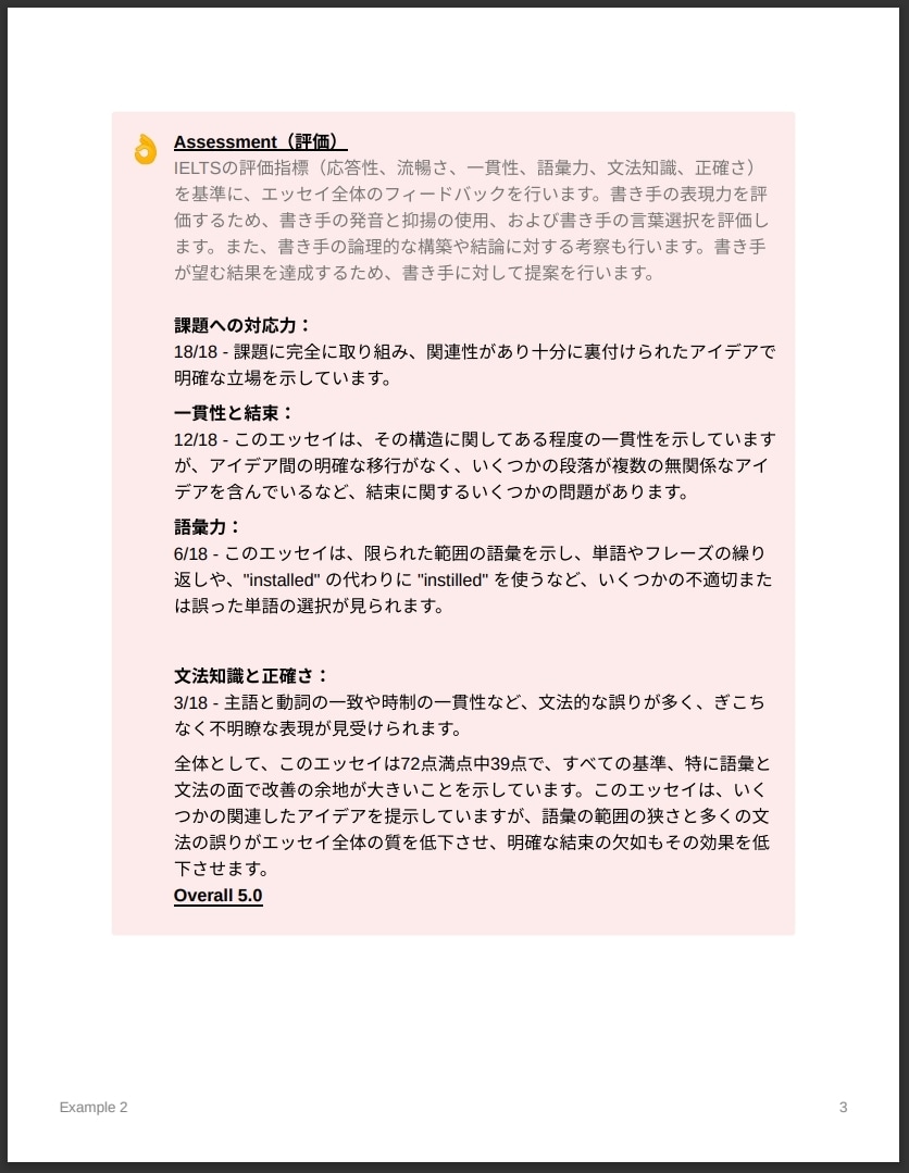 IELTSのライティングを添削します 精密採点と充実した解説でスコアアップを目指そう！！ イメージ4