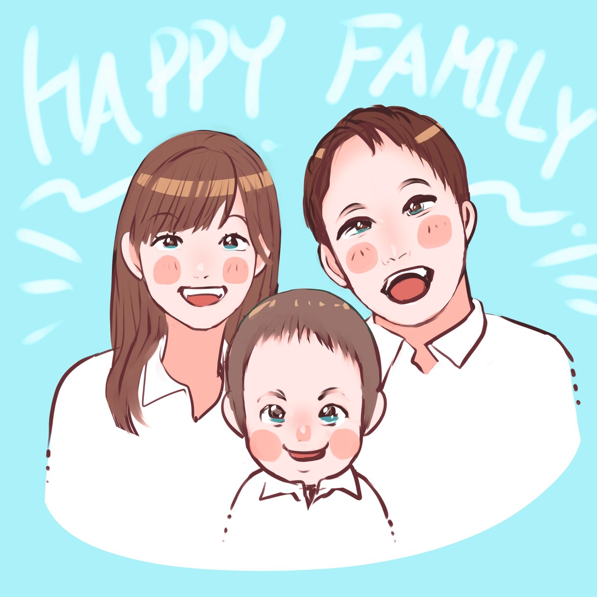 やさしく可愛い似顔絵アイコン描きます 2名5,000円〜｜やさしい似顔絵アイコン制作 イメージ3