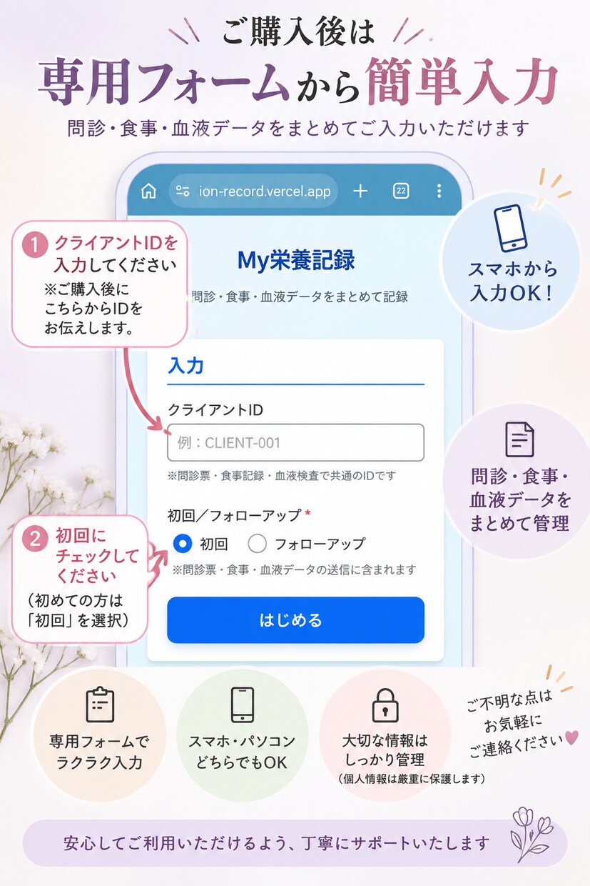 3名様限定！妊活中の食事＆栄養を個別分析します 臨床栄養医学指導士が食事＆生活習慣をまるごと分析します。 イメージ2