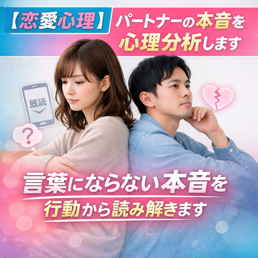 彼氏・彼女の本音を心理・行動分析します 言葉にならない本音を行動から読み解きます イメージ1