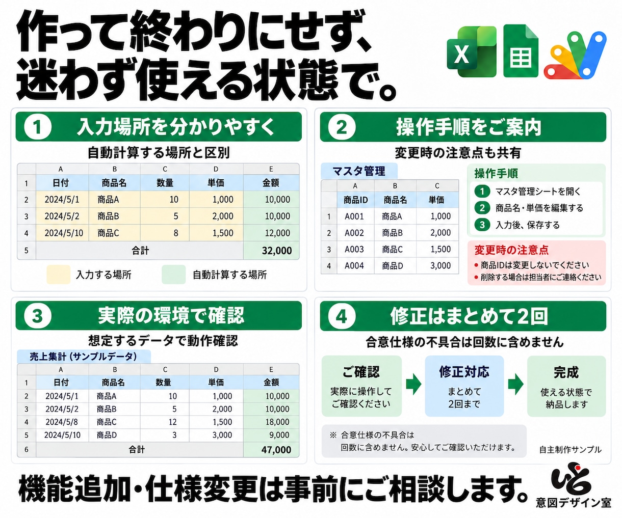 Excel・スプシの修正・構築・自動化をします 関数の修正から、データ基盤シート構築、自動化まで イメージ9