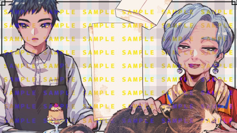 ツイッターのヘッダー／チャンネルアートお作りします パターン背景付き人物キャラクターのヘッダー！ イメージ2