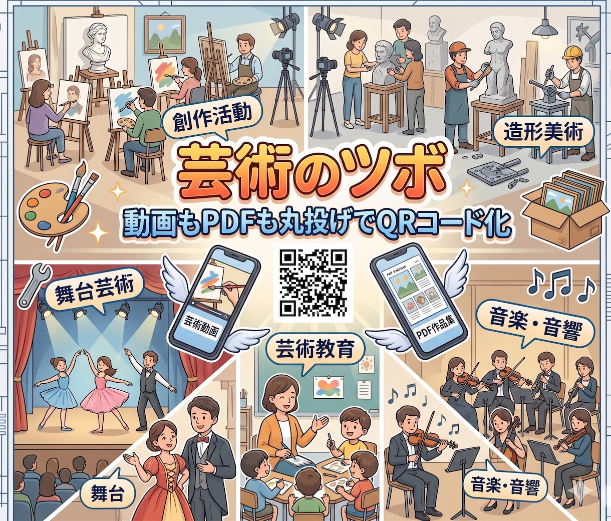 個展・舞台に！動画・PDFのQRガイド作ります 動画もPDFも丸投げOK！感動を深めるデジタル案内板 イメージ1