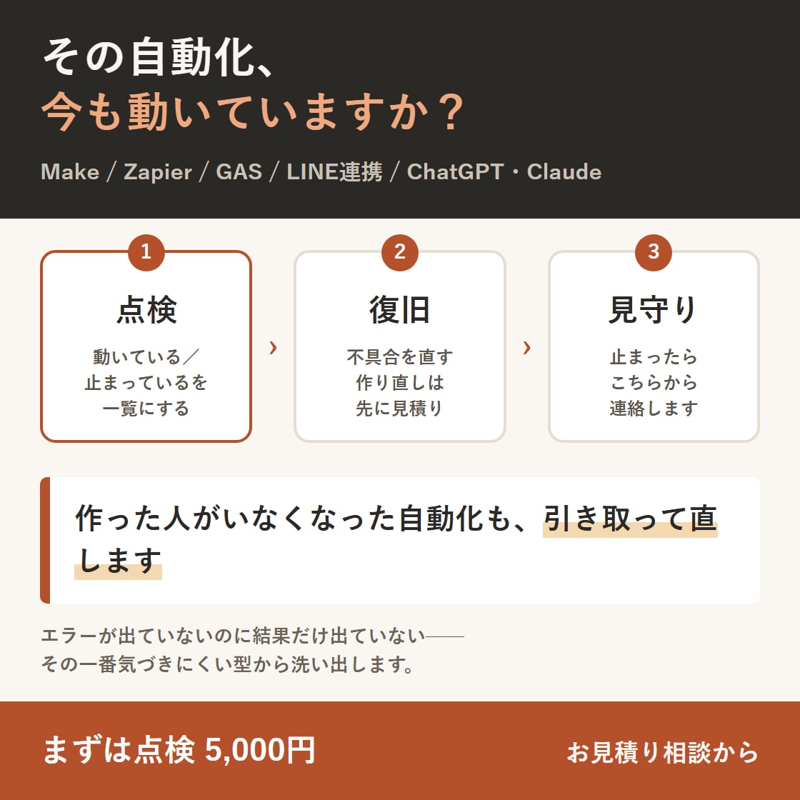 GAS・マクロ・Makeが動かない、直します 作った人がいなくなった自動化も見ます。まず点検から。 イメージ1