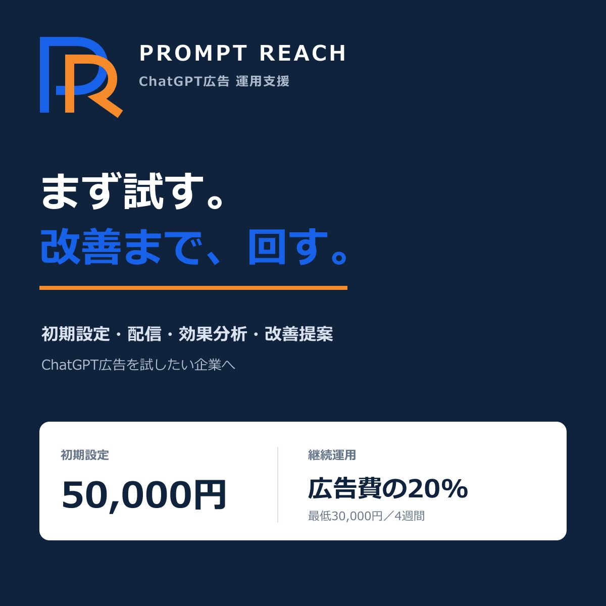 ChatGPT広告の初期設定と運用を代行します 出稿準備から計測・配信開始まで一括対応 イメージ1