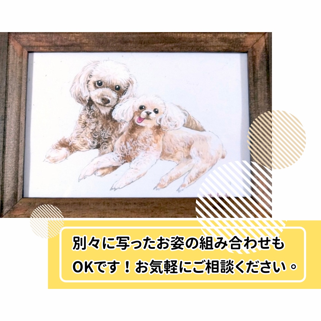 原画郵送！かわいい猫さんやペットの似顔絵描きます ハガキサイズ送料無料／イラスト／肖像画／額縁／うちの子／絵画 イメージ6