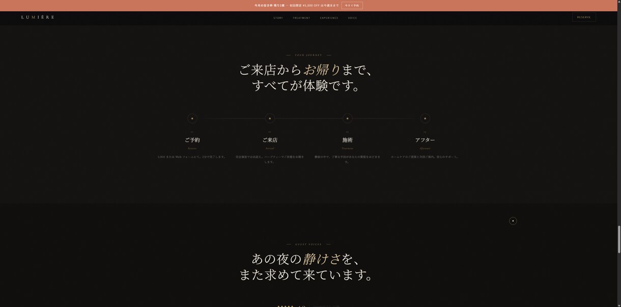 高級感×集客LP（美容特化）作成します 高級デザイン×心理設計で予約が増えるLP制作 イメージ7