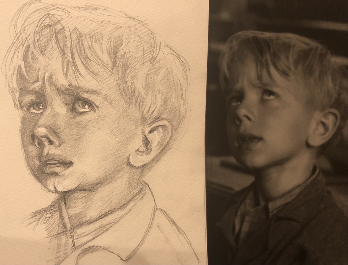 写真から鉛筆・色鉛筆でデッサン風似顔絵を描きます 人生に絵を残そう。こだわり手書き、加工一切なし。原画郵送。 イメージ4