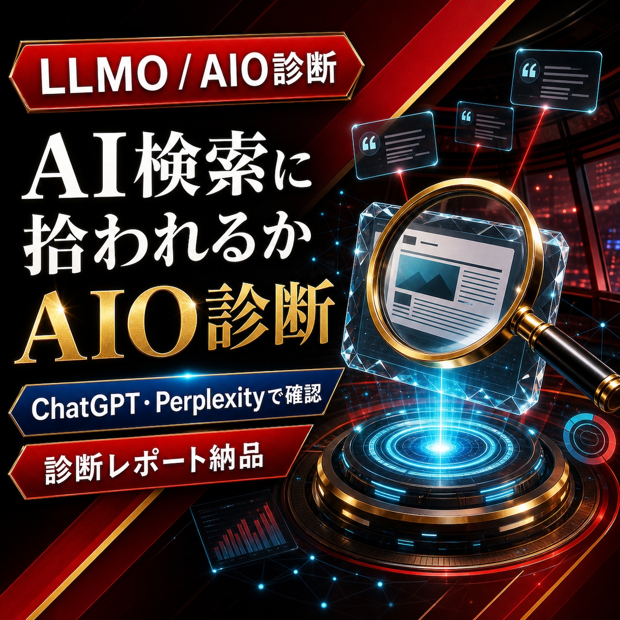 AI検索に拾われるかLLMO/AIO診断します ChatGPT検索・Google AIでの見え方をチェック イメージ1