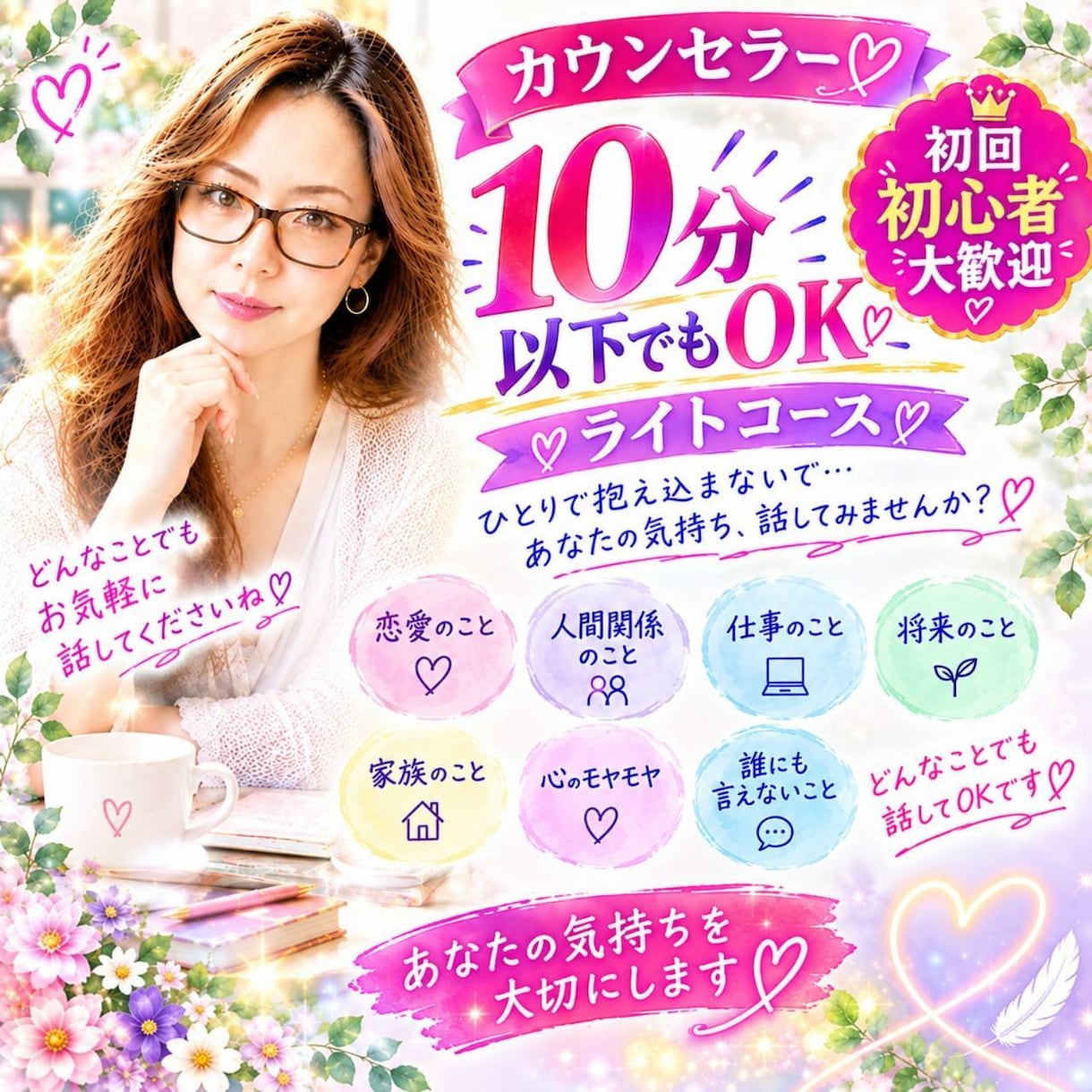 初回限定　人生の悩みを解決に導きます 人生の迷いや悩みに寄り添い、カウンセリングにて道をお伝えしま イメージ1