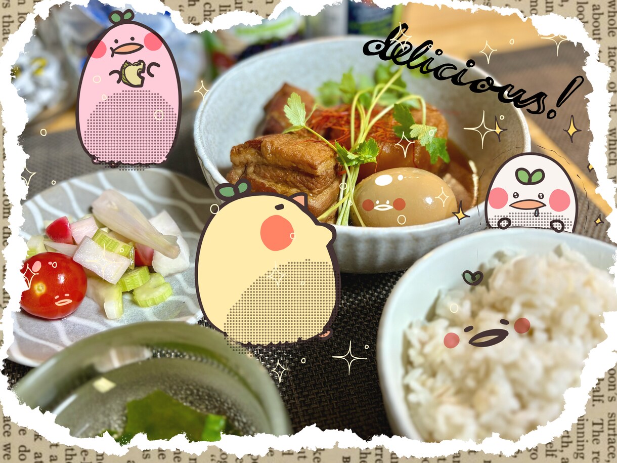 思い出の写真にイラストで彩りを添えます お持ちの写真をキャラクターのイラストや文字で華やかにします！ イメージ4