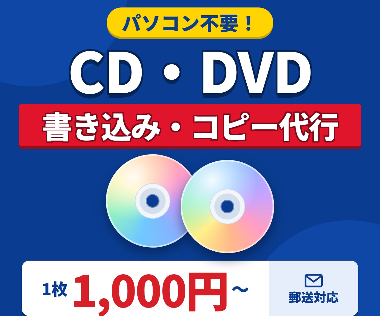 CD・DVDの書き込み・コピーを代行します パソコン不要！焼き増しも1枚1,000円・送料込み イメージ2