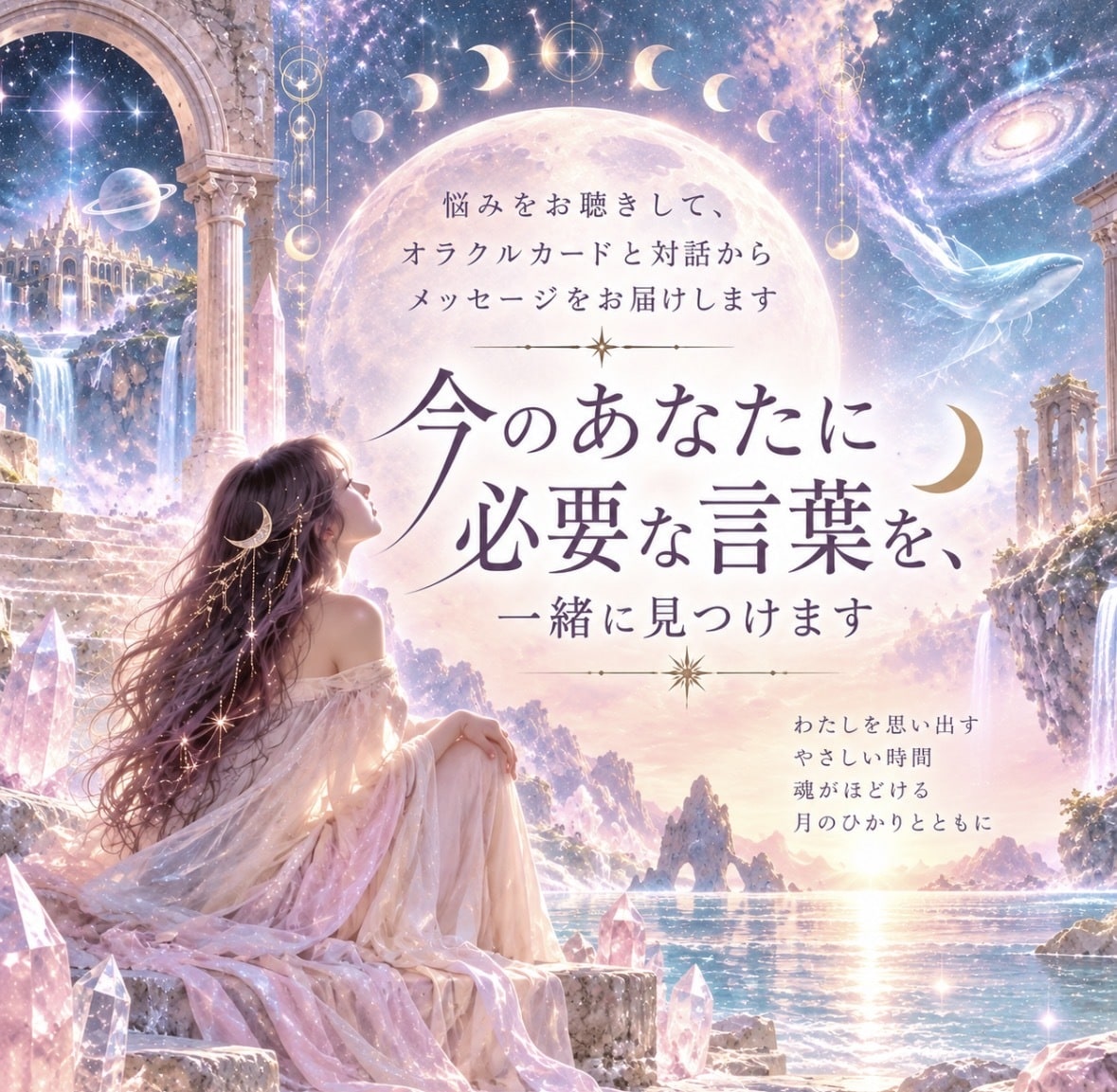 今のあなたに必要なメッセージを一緒に見つけます お悩みをお聴きし、対話とオラクルカードでメッセージを届けます イメージ1