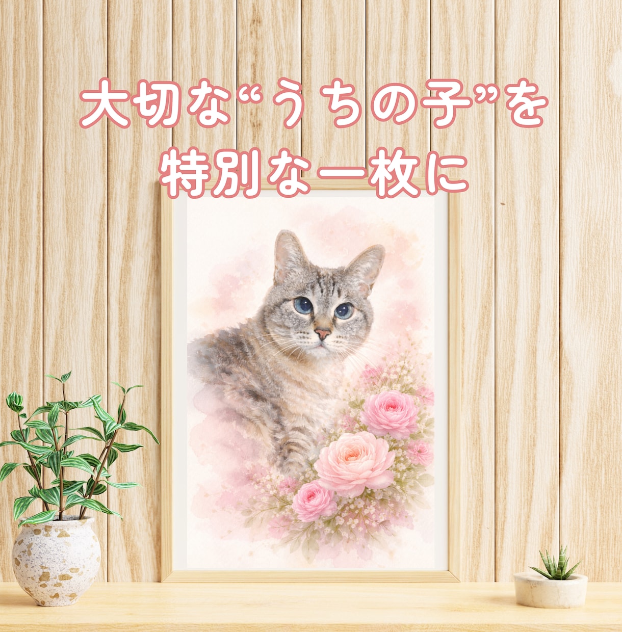大切なペットを“水彩アート”にしますます やさしい水彩でうちの子を特別な一枚に イメージ1