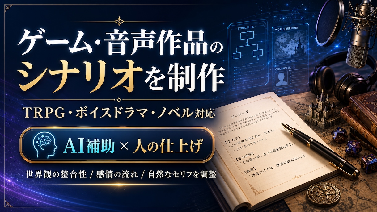 ゲーム・音声作品のシナリオを制作します ゲーム・音声作品のシナリオを制作します イメージ1