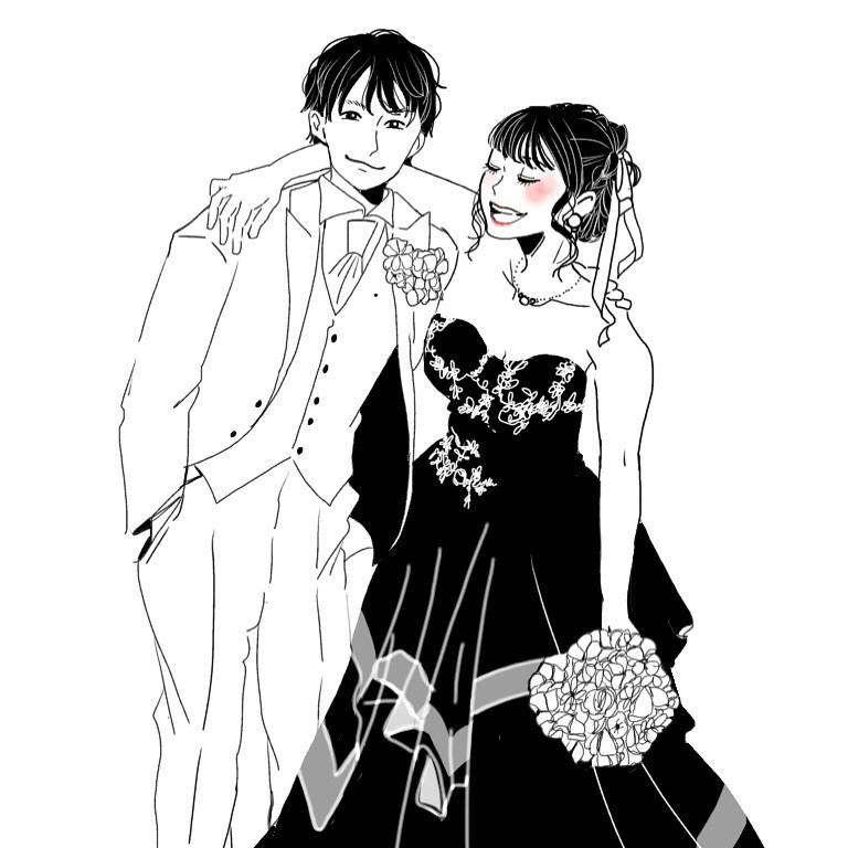 お写真から繊細なイラストをお作りします 白黒+ワンポイントカラーでカッコ可愛いシンプルイラスト♡ イメージ9