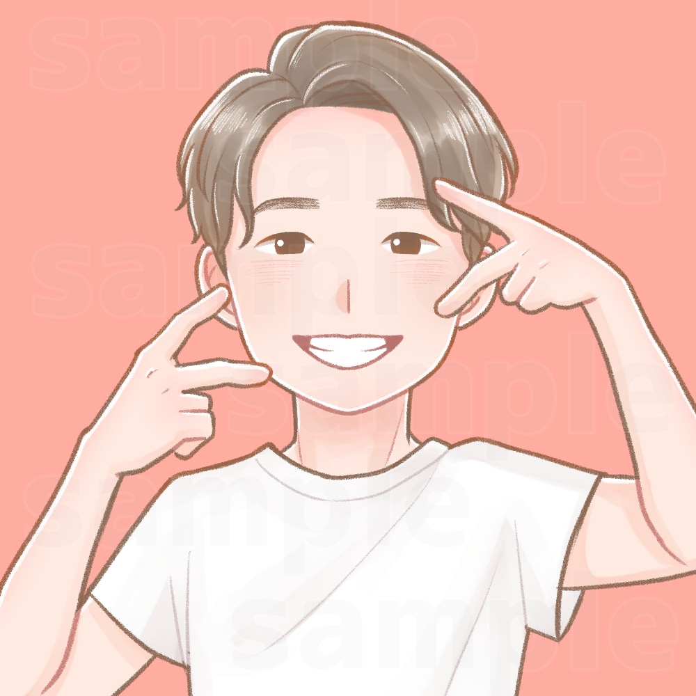 シンプルほんわかな似顔絵描きます 少しゆるくてほっこりする似顔絵イラスト イメージ3