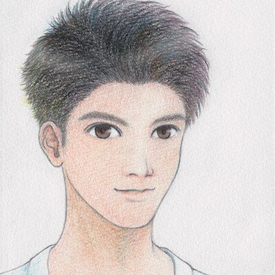 色鉛筆で人物のイラストを描きます アイコンなどにおすすめです(500×500pixel) イメージ3