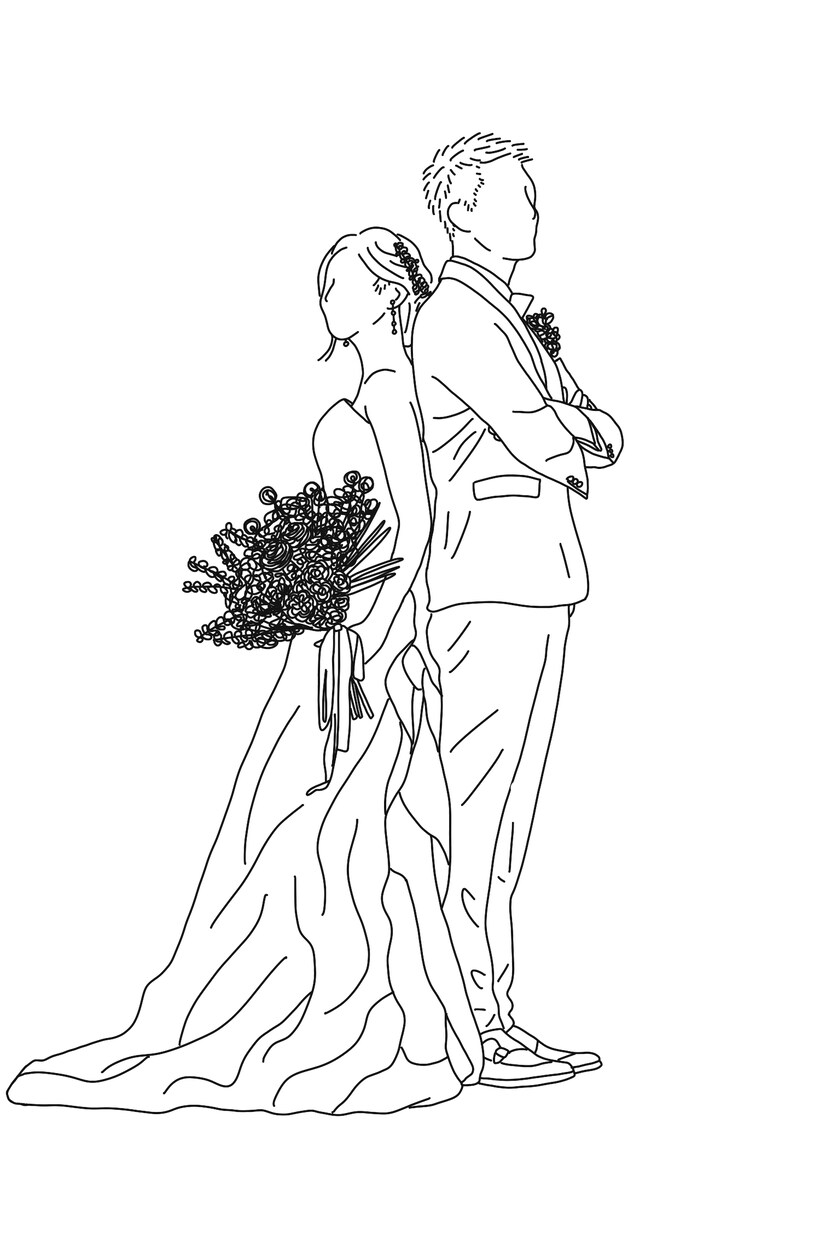 ココナラ最安値★即日納品ok★ＷＤイラスト描きます 気軽なお値段で結婚式や前撮りのお写真をイラストに！ イメージ4