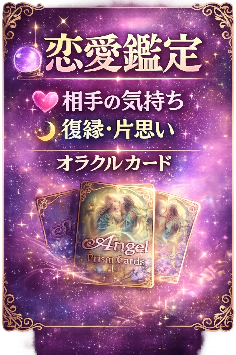 恋愛のお悩みをオラクルカードで丁寧に鑑定します 片思い・復縁・相手の気持ち・あなたに寄り添って鑑定いたします イメージ1