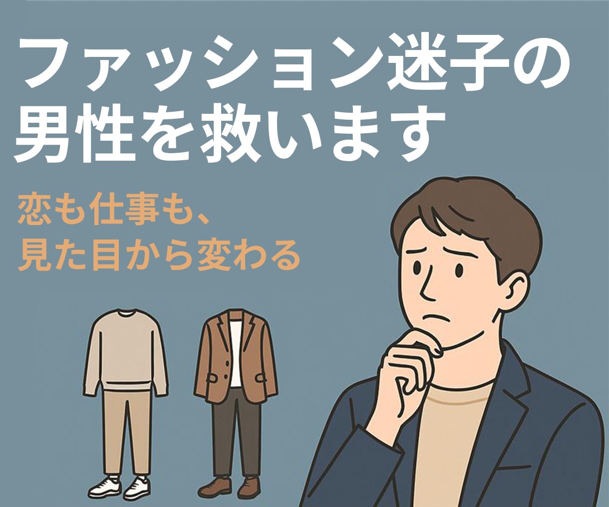 男性専用！ファッション迷子を救います 女性目線で「何を着たらモテる？」に対し徹底アドバイス！ イメージ1