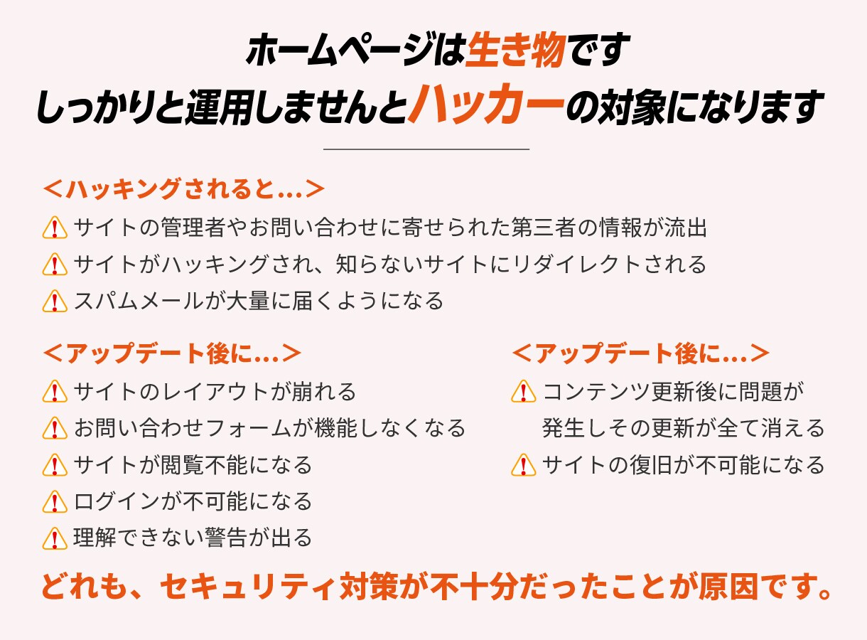 サーバー・ドメイン費込！HPの保守・一元管理します Elementor｜WordPress保守・修正サポート イメージ2