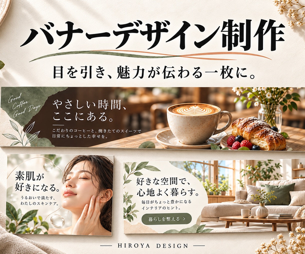 SNS・Web広告用のバナーをデザインします 商品やサービスの魅力が伝わる、目を引くバナーを制作します イメージ1