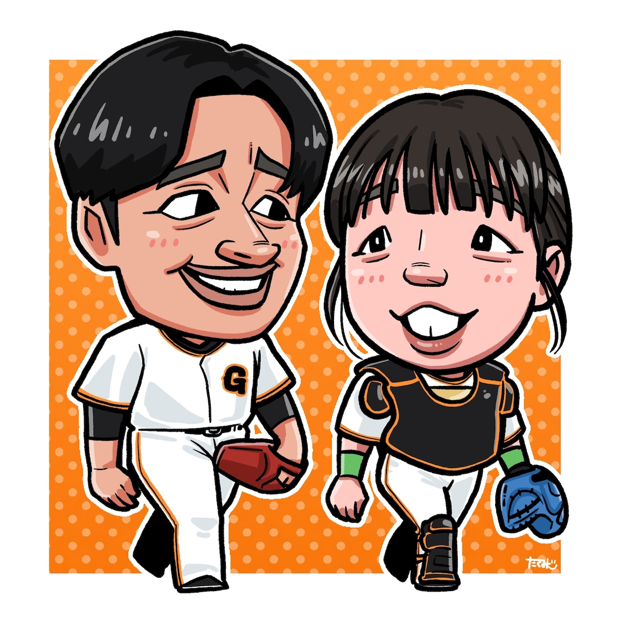 カッコ可愛い！スポーツ似顔絵イラスト描きます プロスポーツのグッズの様なカッコ可愛い似顔絵お描きします！ イメージ6